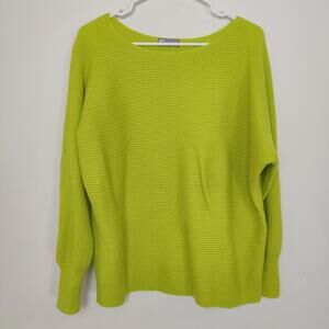 JCP Wool Blend Lime Green Ribbed Sweater